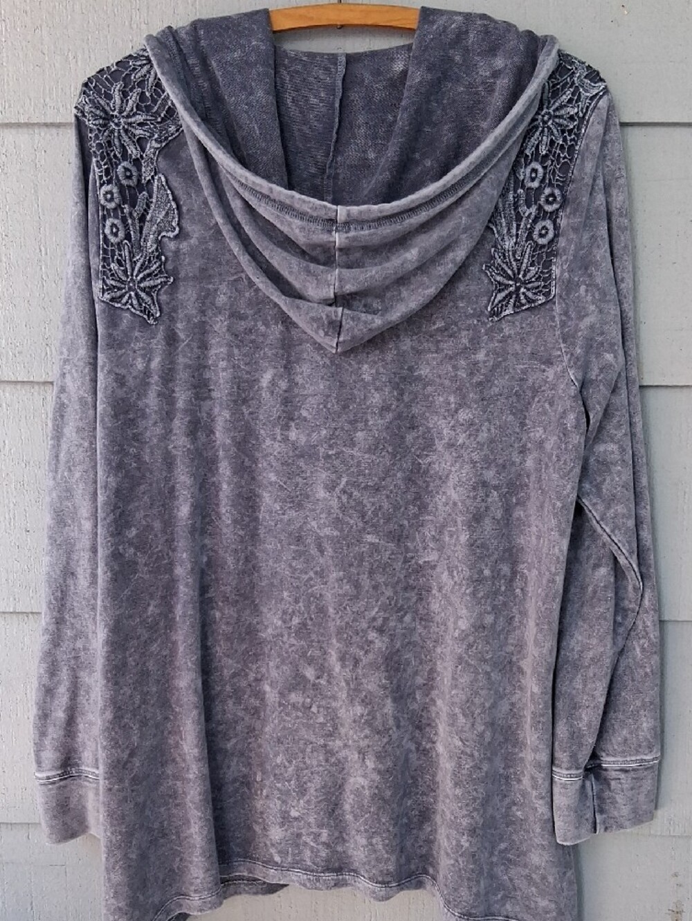 CJ Banks Washed Embroidered Hooded Zip Jacket - Picture 4 of 5